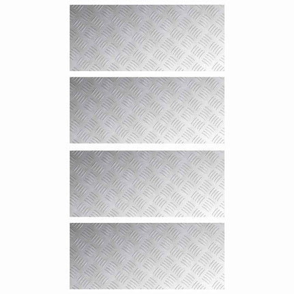Trappsteg Rektangulär 4 pcs Silver 70 x 30 cm Aluminium