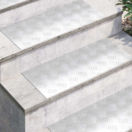 Trappsteg Rektangulär 4 pcs Silver 70 x 30 cm Aluminium
