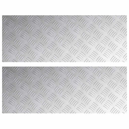 Trappsteg Rektangulär 2 pcs Silver 80 x 30 cm Aluminium