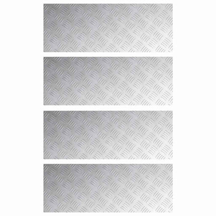 Trappsteg Rektangulär 4 pcs Silver 80 x 30 cm Aluminium