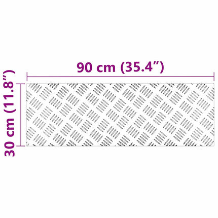 Trappsteg Rektangulär 2 pcs Silver 90 x 30 cm Aluminium