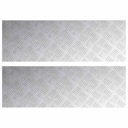 Trappsteg Rektangulär 2 pcs Silver 90 x 30 cm Aluminium