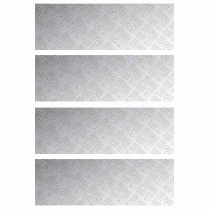 Trappsteg 4 st 90 x 30 cm Silver Aluminium Rektangulär