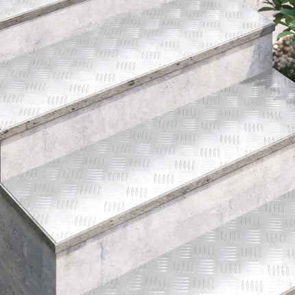 Trappsteg Rektangulär 2 pcs Silver 100 x 30 cm Aluminium