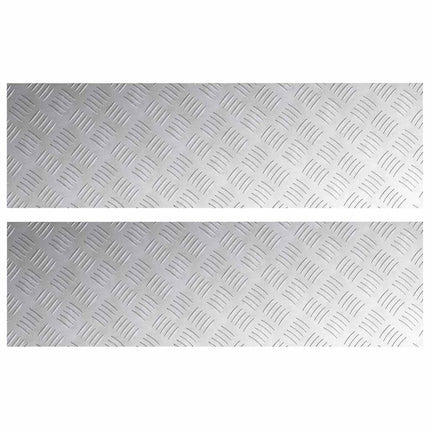 Trappsteg 2 st 100 x 30 cm Silver Aluminium Rektangulär