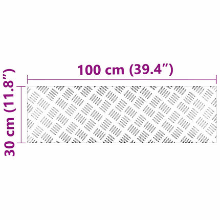 Trappsteg Rektangulär 2 pcs Silver 100 x 30 cm Aluminium