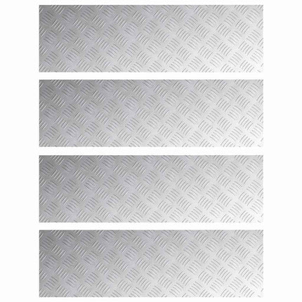 Trappsteg 4 st 100 x 30 cm Silver Aluminium Rektangulär