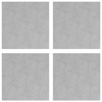 Trappsteg 4 st 40 x 40 cm Silver Aluminium Fyrkantig