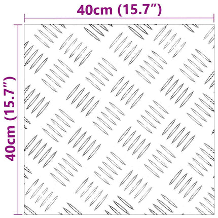 Trappsteg Fyrkantig 2 pcs Silver 40 x 40 cm Aluminium
