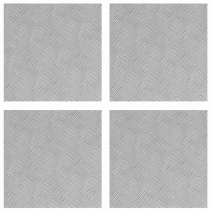 Trappsteg 4 st 40 x 40 cm Silver Aluminium Fyrkantig