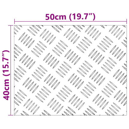 Trappsteg Rektangulär 4 pcs Silver 50 x 40 cm Aluminium