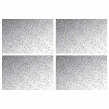 Trappsteg Rektangulär 4 pcs Silver 60 x 40 cm Aluminium
