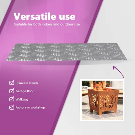 Trappsteg 2 st 70 x 40 cm Silver Aluminium Rektangulär