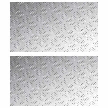 Trappsteg Rektangulär 2 pcs Silver 70 x 40 cm Aluminium