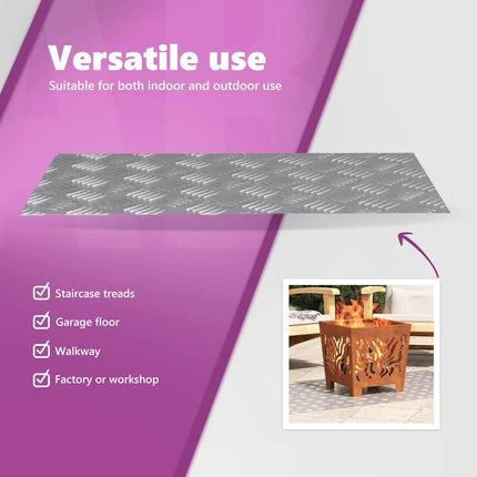 Trappsteg 4 st 70 x 40 cm Silver Aluminium Rektangulär