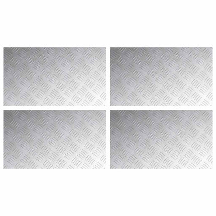 Trappsteg 4 st 70 x 40 cm Silver Aluminium Rektangulär