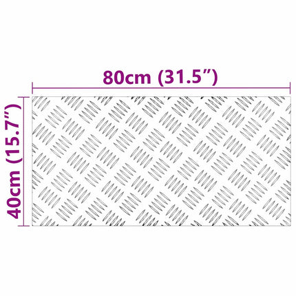 Trappsteg Rektangulär 2 pcs Silver 80 x 40 cm Aluminium
