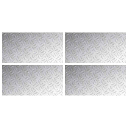 Trappsteg Rektangulär 4 pcs Silver 80 x 40 cm Aluminium