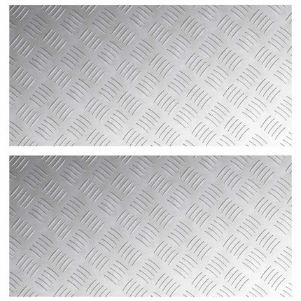 Trappsteg Rektangulär 2 pcs Silver 80 x 40 cm Aluminium