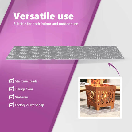 Trappsteg 2 st 90 x 40 cm Silver Aluminium Rektangulär