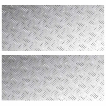 Trappsteg Rektangulär 2 pcs Silver 90 x 40 cm Aluminium