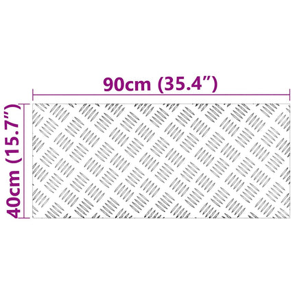 Trappsteg Rektangulär 2 pcs Silver 90 x 40 cm Aluminium