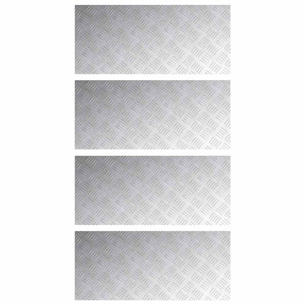 Trappsteg 4 st 90 x 40 cm Silver Aluminium Rektangulär