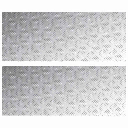 Trappsteg Rektangulär 2 pcs Silver 100 x 40 cm Aluminium