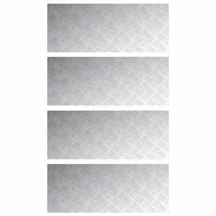 Trappsteg Rektangulär 4 pcs Silver 100 x 40 cm Aluminium