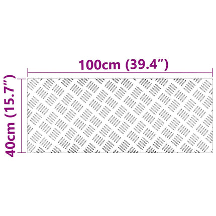 Trappsteg Rektangulär 4 pcs Silver 100 x 40 cm Aluminium