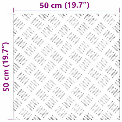 Trappsteg Fyrkantig 2 pcs Silver 50 x 50 cm Aluminium