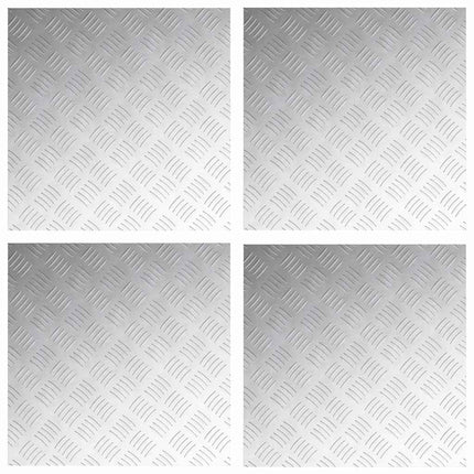 Trappsteg Fyrkantig 4 pcs Silver 50 x 50 cm Aluminium