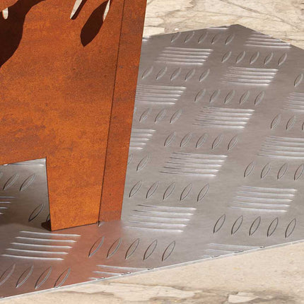 Trappsteg Fyrkantig 2 pcs Silver 50 x 50 cm Aluminium