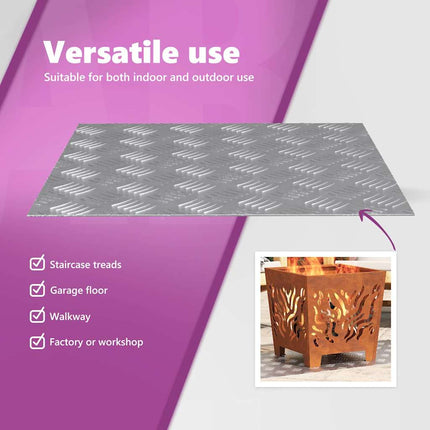 Trappsteg 2 st 50 x 50 cm Silver Aluminium Fyrkantig