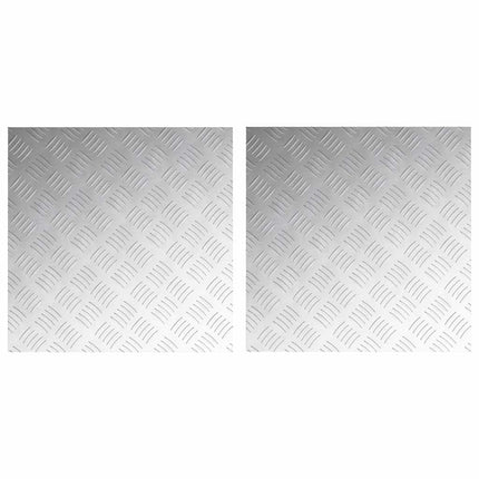 Trappsteg Fyrkantig 2 pcs Silver 50 x 50 cm Aluminium