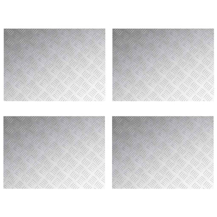 Trappsteg 4 st 70 x 50 cm Silver Aluminium Rektangulär