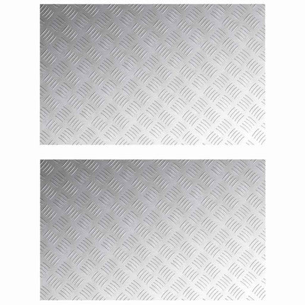 Trappsteg 2 st 80 x 50 cm Silver Aluminium Rektangulär