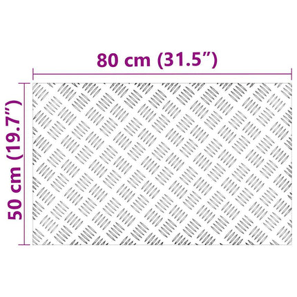 Trappsteg Rektangulär 2 pcs Silver 80 x 50 cm Aluminium