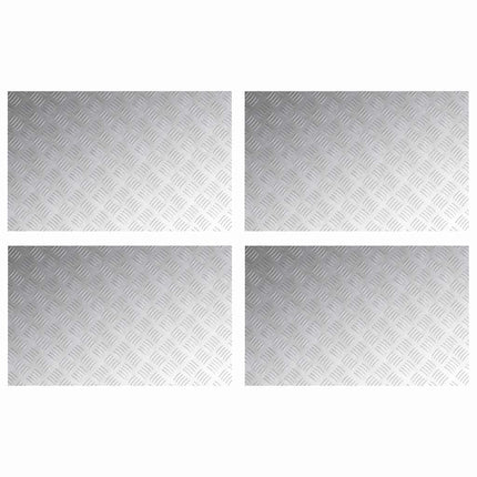 Trappsteg Rektangulär 4 pcs Silver 80 x 50 cm Aluminium