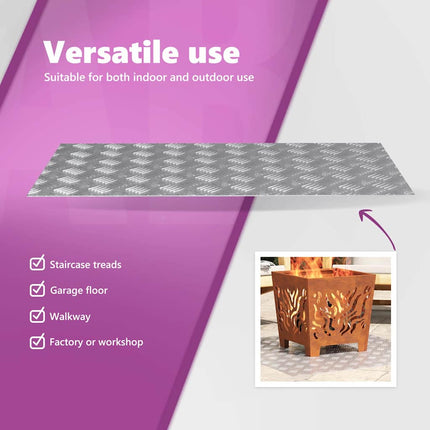 Trappsteg 2 st 90 x 50 cm Silver Aluminium Rektangulär