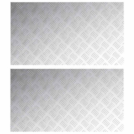 Trappsteg Rektangulär 2 pcs Silver 90 x 50 cm Aluminium