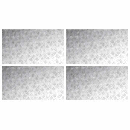 Trappsteg Rektangulär 4 pcs Silver 90 x 50 cm Aluminium