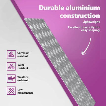Trappsteg 4 st 90 x 50 cm Silver Aluminium Rektangulär