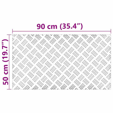 Trappsteg 4 st 90 x 50 cm Silver Aluminium Rektangulär