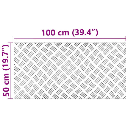 Trappsteg Rektangulär 2 pcs Silver 100 x 50 cm Aluminium