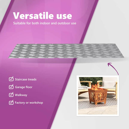 Trappsteg 4 st 100 x 50 cm Silver Aluminium Rektangulär
