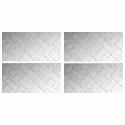 Trappsteg 4 st 100 x 50 cm Silver Aluminium Rektangulär