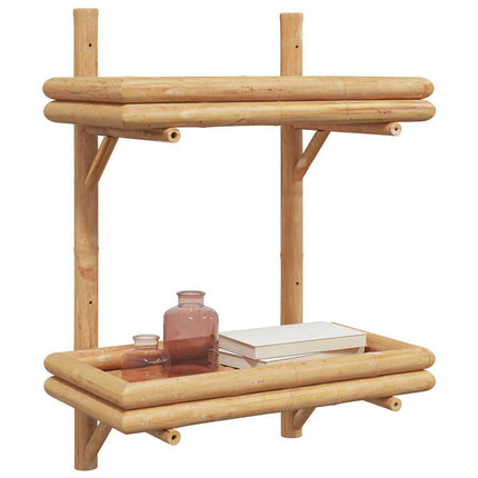 Vägg hylla med hylla Väggmonterad Brun 39 x 26 x 60 cm Bambu