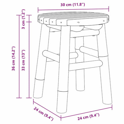 Pall Naturlig bambu 30 x 30 x 36 cm Bambu