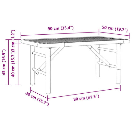 Kaffeebord Brun 90 x 50 x 43 cm Bambu